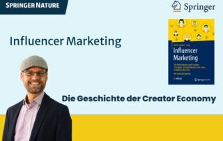 Ein Beitragsbild, das ein Foto des Autors Moritz Meyer zeigt mit dem Text Springer Gabler, Influencer Marketing, Die Geschichte der Creator Economy. In der rechten oberen Ecke ist eine Abbildung des Buches zu sehen.